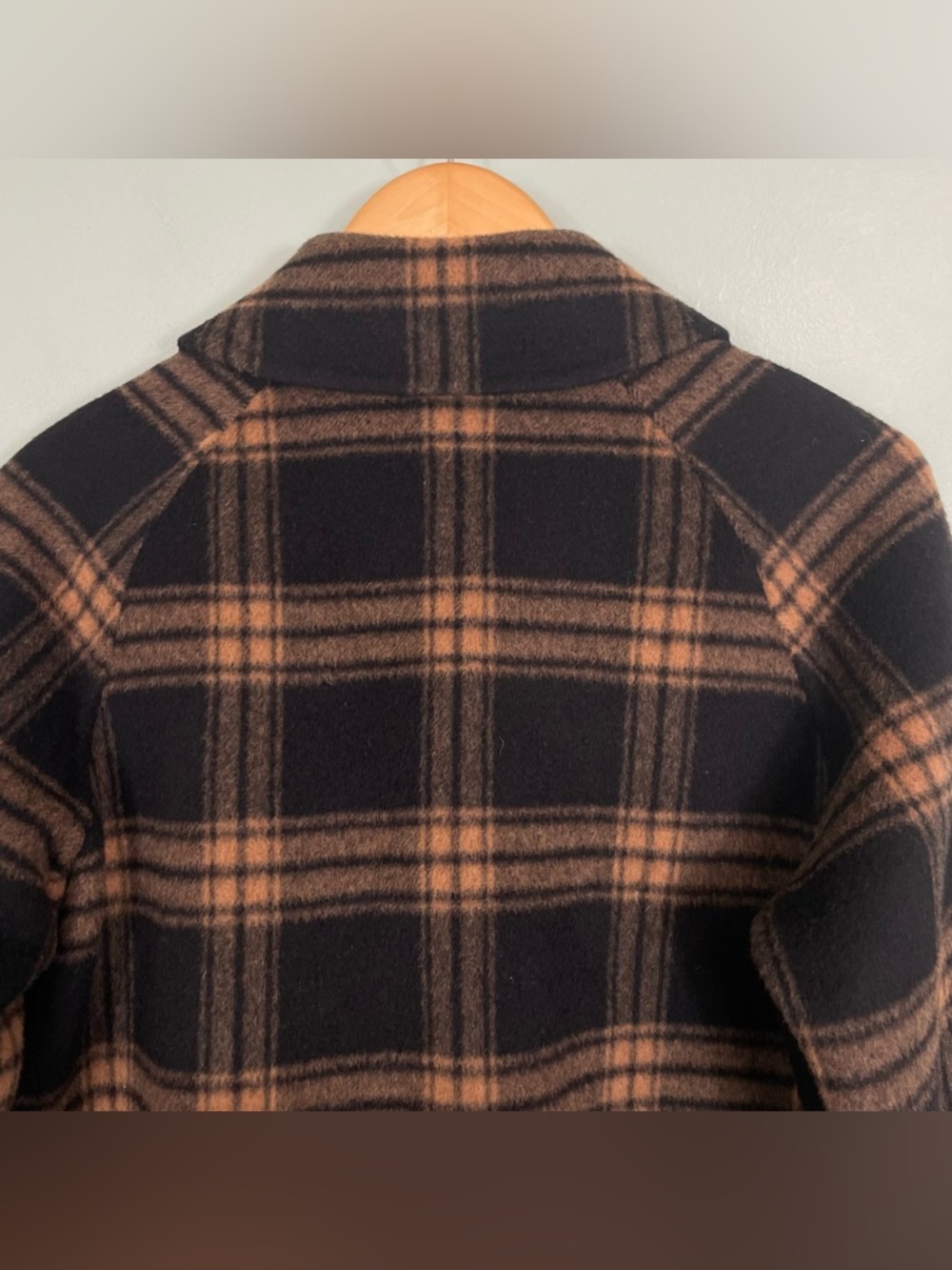 Rails Cheyenne‎ Jacket Came Jet Black Tan Brown Women Small Wool Blend Zip Up - Picture 10 of 11